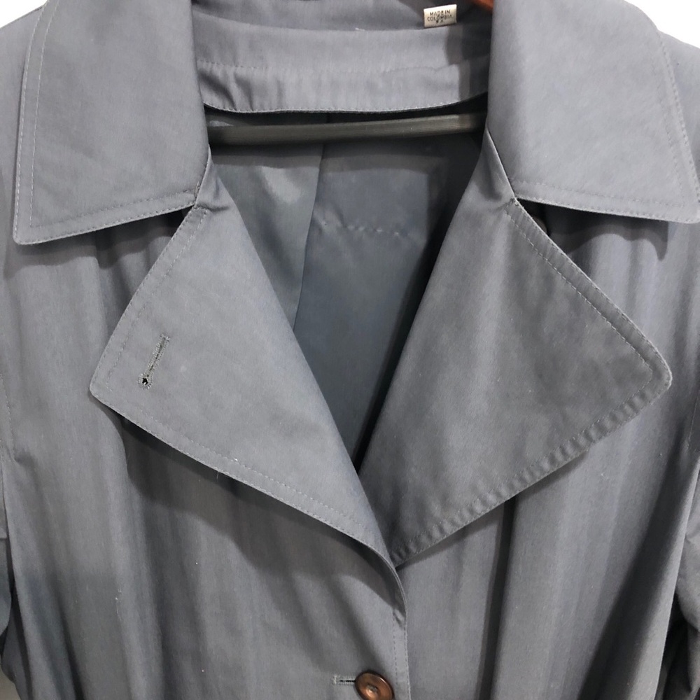 Vtg Towne by London Fog Gray Belted Trench Coat Women’s Sz 12R - Picture 2 of 9